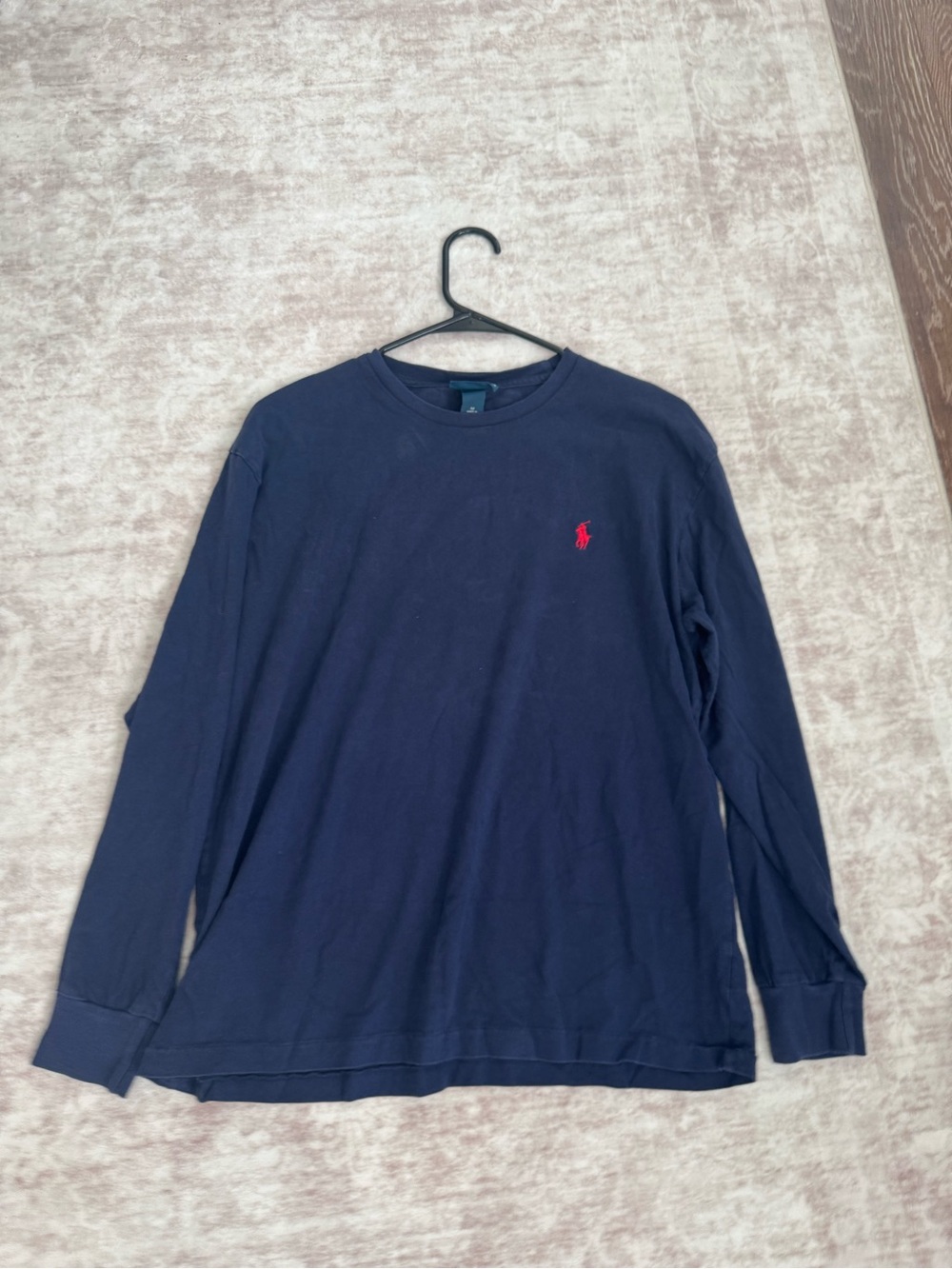 Polo by Ralph Lauren Navy Long Sleeve Tee with Red Pony Logo